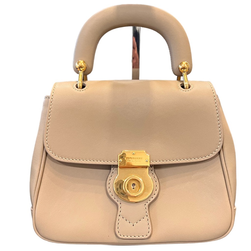Burberry Honey Trench Calfskin Small Top Handle Bag